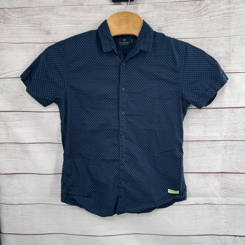 Scotch & Soda Womens L Casual Poplin Shirt Polka Dot Print Relaxed‎ Fit